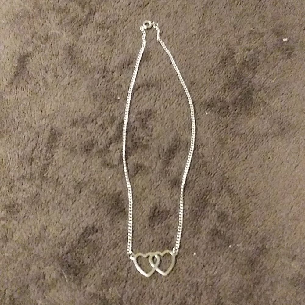 Cute Girls Double Heart Necklace